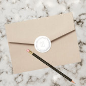 Wax Seal Wit Monogram Z Initiaal Ronde Sticker