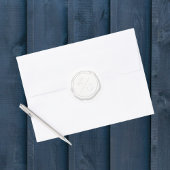 Wax Seal Witte Dubbele Initialen Monogram Ronde Sticker