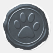 Wax Seal Zilveren Blauwe Poot Print Pet Symbool Ronde Sticker (Voorkant)