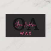 Wax Specialist Esthetician QR Code Hot Pink Black Visitekaartje (Voorkant)