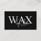 Wax Specialist Esthetician QR Code Zwart Wit Visitekaartje (Voorkant)
