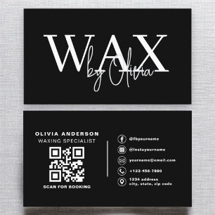 Wax Specialist Esthetician QR Code Zwart Wit Visitekaartje