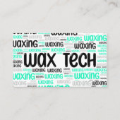 Wax tech blauw groen visitekaartje (Voorkant)