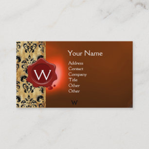 WAX ZEGEL DAMAST PERKAMENT MONOGRAM VISITEKAARTJE