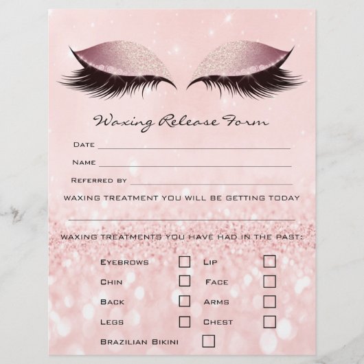 Waxdepletie Liability Waiver Release Roze Flyer (Voorkant)