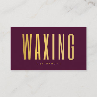 Waxing Burgundy And Gold  Visitekaartje