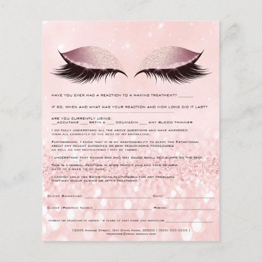 Waxing Depilation Liability Waiver Release Form Pi Flyer (Achterkant)