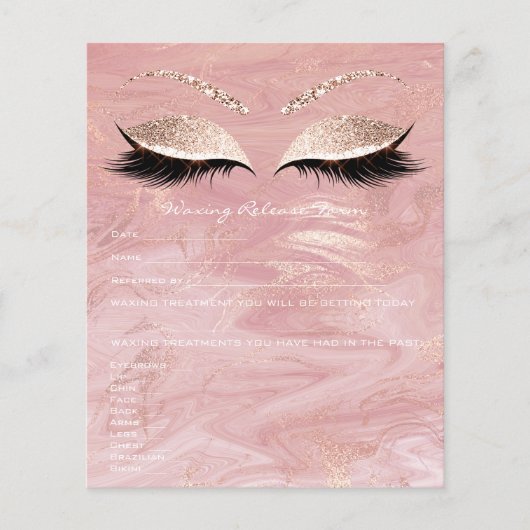 Waxing Depilation Liability Waiver Release Marble1 Flyer (Voorkant)