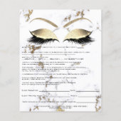 Waxing Depilation Liability Waiver Release Marble Flyer (Achterkant)