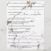 Waxing Depilation Liability Waiver Release Marble Flyer (Achterkant)