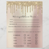 Waxing Depilation Liability Waiver Release Sparkly Flyer (Voorkant)