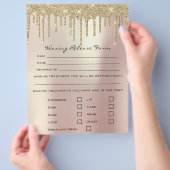 Waxing Depilation Liability Waiver Release Sparkly Flyer (Hand)