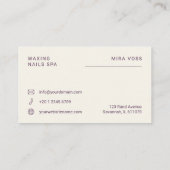 Waxing Visitekaartjes Spa Schoonheidssalon Lavende (Achterkant)