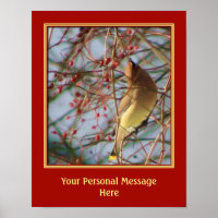 Waxwing Bird Art Creëer Uw Eigen Gepersonaliseerde