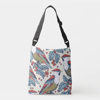 Waxwings Holly Kerstpatroon Crossbody Tas