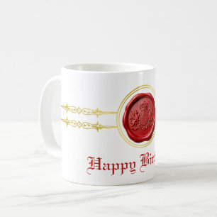 Waxzegel - Griffins Crest Kroon & Banner 1 + tekst Koffiemok