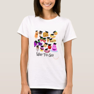 Way 2 Go Cartoon Afstuderen Fun T-shirt