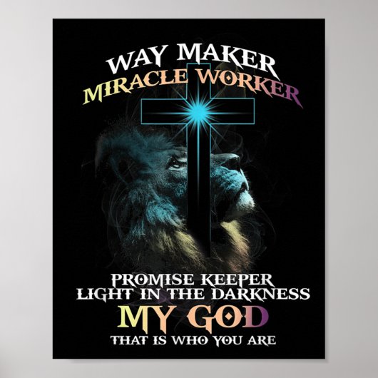 Way Maker Miracle Worker Promise Keeper Light In D Poster (Voorkant)