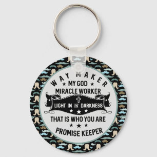 Way Maker Mirakelwerker  Mustache Christelijk Sleutelhanger