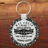 Way Maker Mirakelwerker |Mustache Christelijk Sleutelhanger (Voorkant)