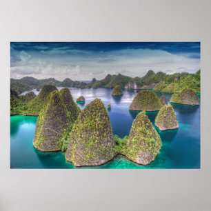 Wayag Island landscape, Indonesië Poster