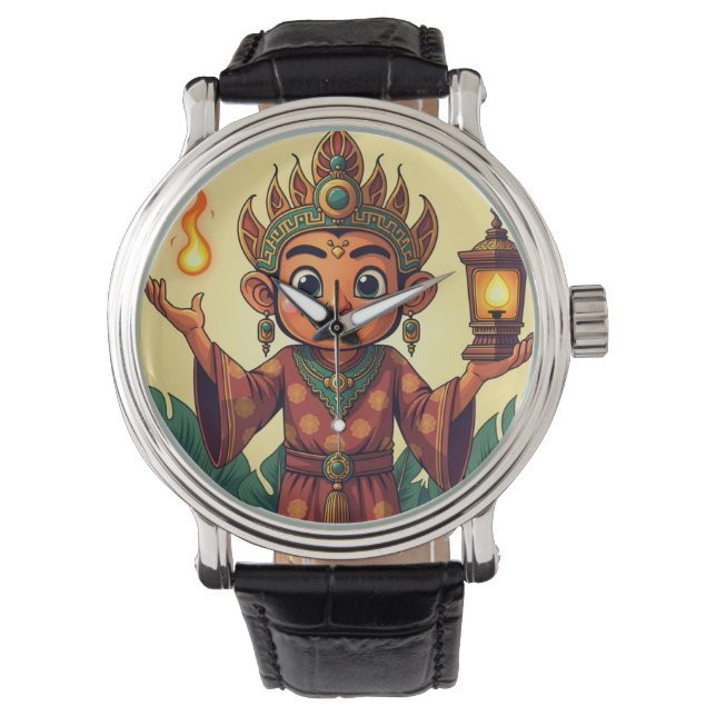 Wayang Amanah Javanese Horloge (Voorkant)
