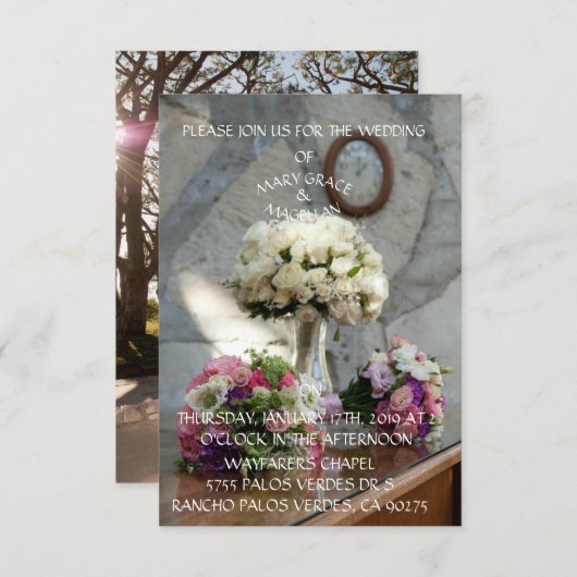 WAYFARERS CHAPEL FAIRE-PART DE MARIAGE (Devant / Derrière)