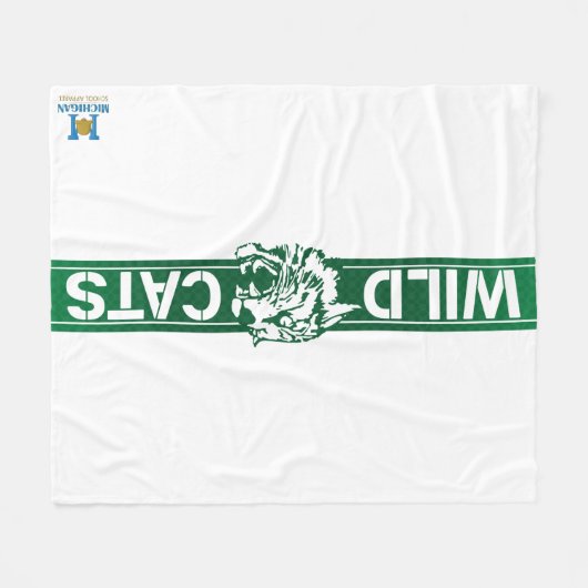 Wayland Union Wildcats #8 Fleece Deken (Voorkant (Horizontaal))