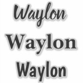 Waylon naam in bochtige letters, sticker (Voorkant)