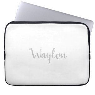 Waylon naam in lichtgrijs, laptop sleeve