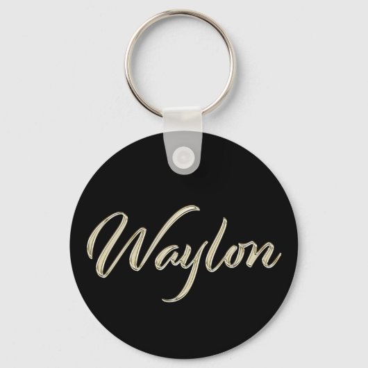 Waylon Name whitegold Button Porte-clés (Recto)