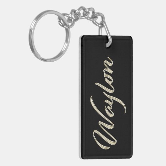 Waylon Name Whitegold Porte-clés (Devant gauche)