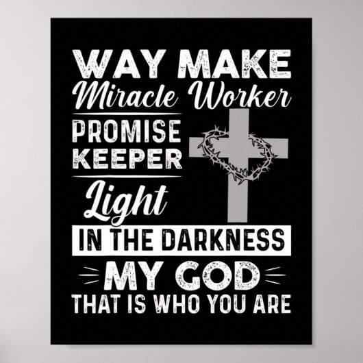 Waymaker Mirakelwerker Beloofd Houder Licht Jezus Poster (Voorkant)