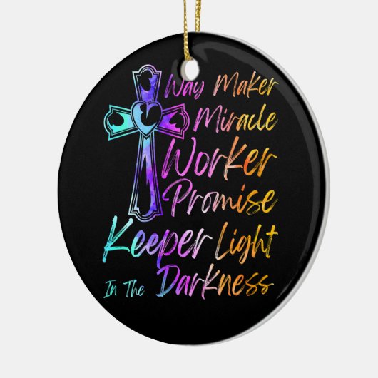 Waymaker Mirakelwerker Rainbow Christelijke Jesus Keramisch Ornament (Links)