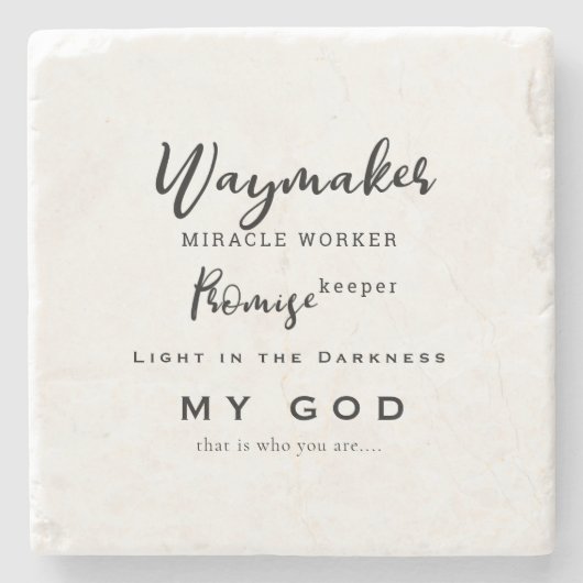 Waymaker Promise Keeper Miraker Worker Christelijk Stenen Onderzetter (Voorkant)
