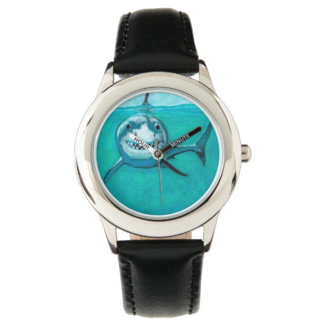 "Wayne" De grote witte haai Horloge (Voorkant)