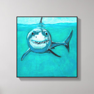 "Wayne" De grote witte haaiDe grote witte haai Canvas Afdruk