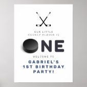 WAYNE Hockey Player SportS Boy Birthday Welkom Poster (Voorkant)
