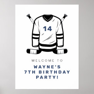 WAYNE Hockey Player SportS Boy Birthday Welkom Poster