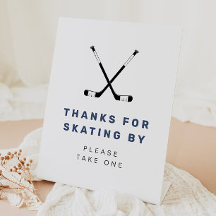 WAYNE Hockey Sport Thema Verjaardags Favorieten Reclamebord Met Voetstuk