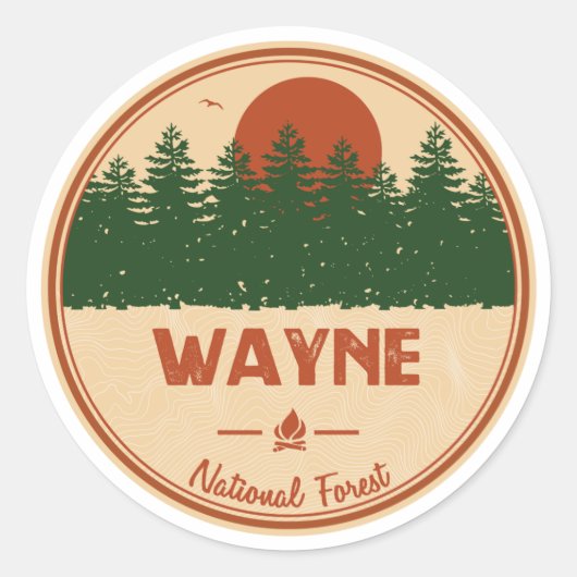 Wayne National Forest Ronde Sticker (Voorkant)