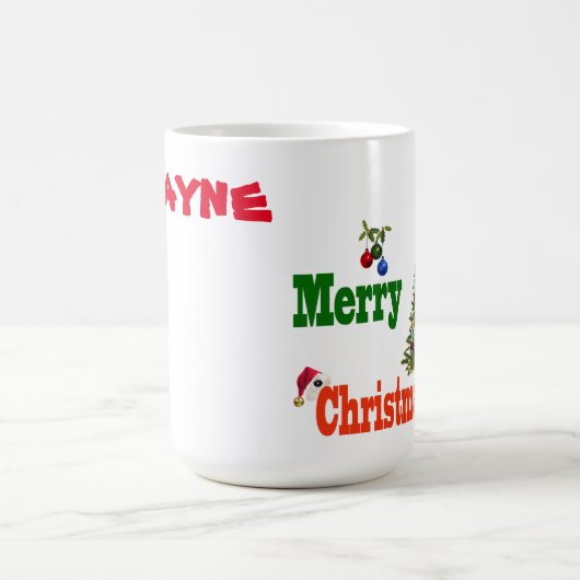 Wayne Nom Avec Pelouse Bowls Thème De Noël, Mug (Centre)