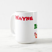 Wayne Nom Avec Pelouse Bowls Thème De Noël, Mug (Devant gauche)