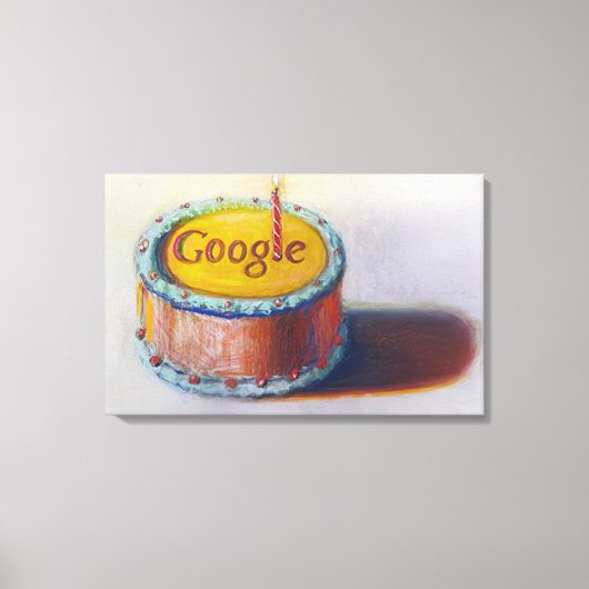 Wayne Thiebaud - Google - 12e verjaardag taart Doo Canvas Afdruk (Voorkant)