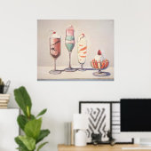 wayne thiebaud - vier sundaes poster (Thuiskantoor)
