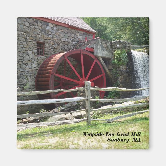 Wayside Inn Grist Mill, Sudbury MA Magneet (Voorkant)