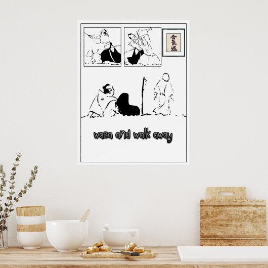 waza en weglopen poster (Keuken)