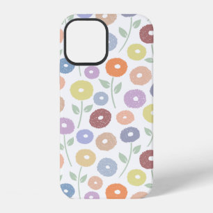 Wazig Bloem Herhalend Patroon Pastels op Wit iPhone 12 Hoesje