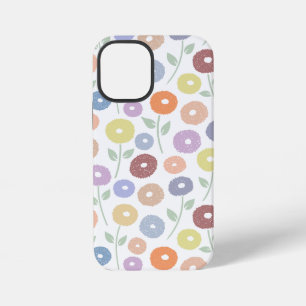 Wazig Bloem Herhalingspatroon Pastels op Wit iPhone 12 Mini Hoesje
