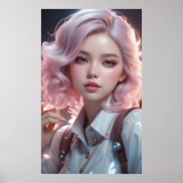 Wazig Meisjesportret 1 Poster